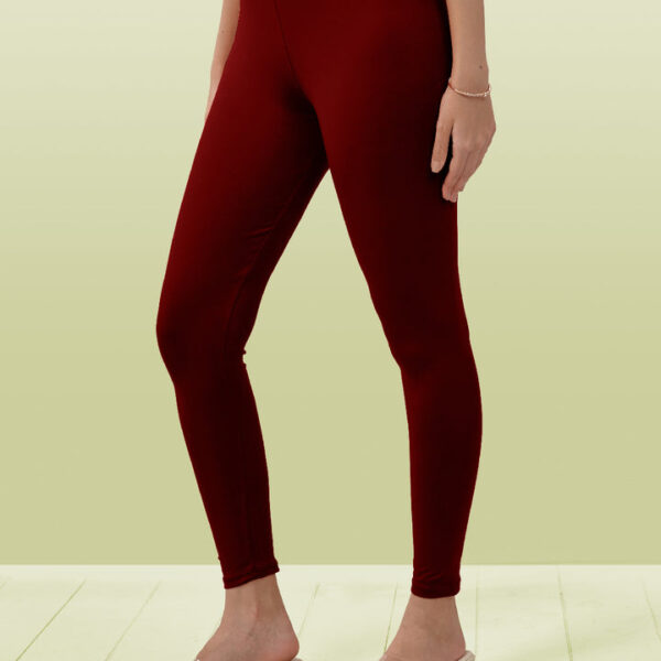 Red Ankle Length Leggings