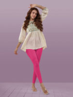 Dark Pink Ankle Length Leggings - Image 4