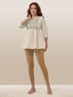 Beige Ankle Length Leggings - Image 6