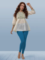 Blue Ankle Length Leggings - Image 3