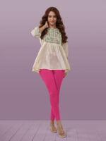 Dark Pink Ankle Length Leggings - Image 3