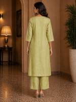 Elegant Olive Green Embroidered Kurti - Image 3