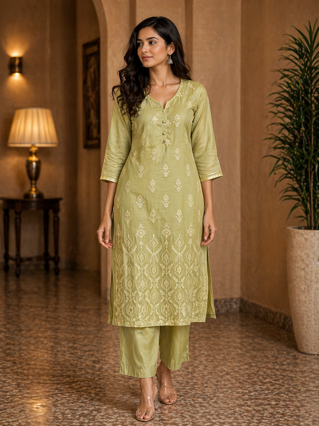 ChatGPT Image Apr 23, 2026, 10_12_21 PM Elegant Olive Green Embroidered Kurti - Image 1
