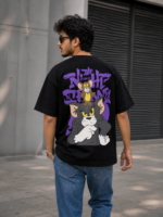 Tom &and Jerry  Black Graphic T-Shirt - Image 3