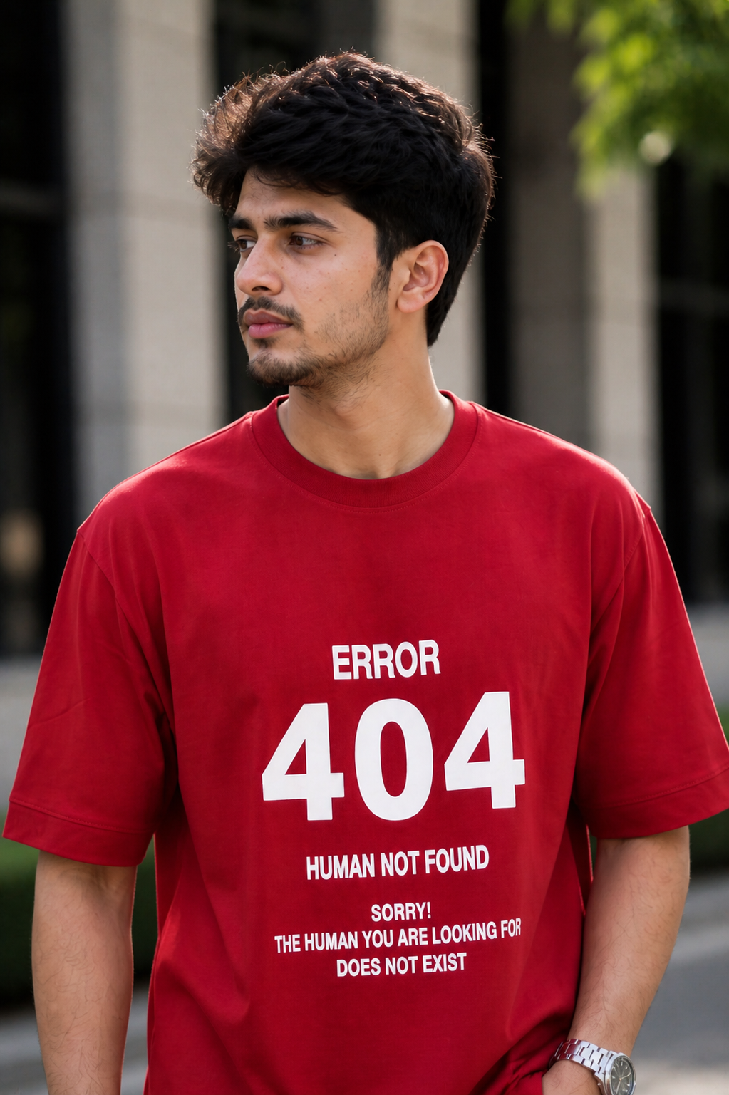 ChatGPT Image May 3, 2026, 01_55_08 PM 404 Human Not Found Printed T-Shirt - Image 1