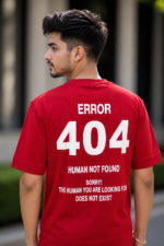 404 Human Not Found Printed T-Shirt - Image 3