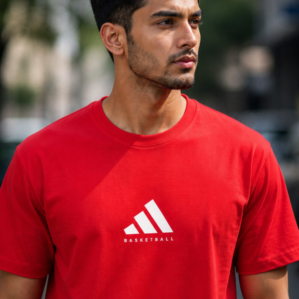 Basketball Logo Printed Casual T-Shirt