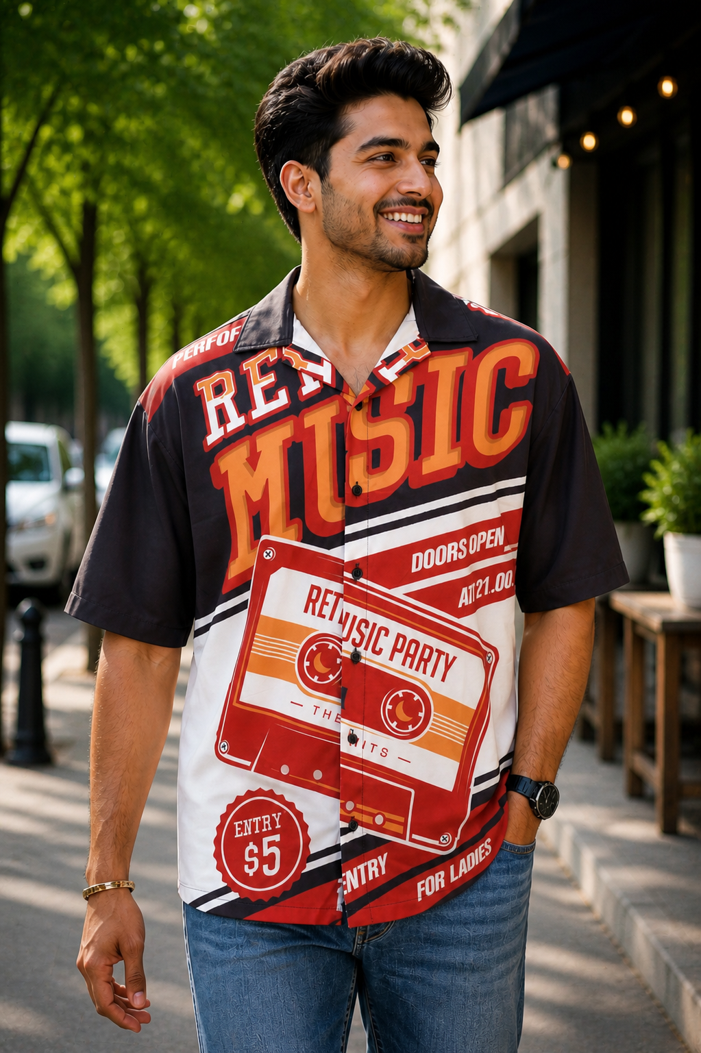 ChatGPT Image May 3, 2026, 05_07_35 PM Retro Music Graphic Printed Casual Shirt - Image 1