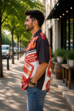 Retro Music Graphic Printed Casual Shirt - Image 2