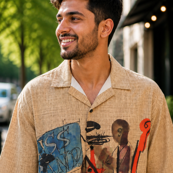 Abstract Music Art Printed Casual Shirt