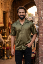 The Emerald Geometric Cuban Shirt