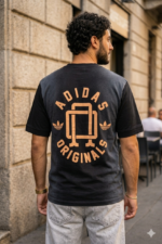 Adidas Originals Blocked Trefoil Graphic T-Shirt in Dark Grey/Black - Image 3