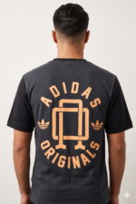 Adidas Originals Blocked Trefoil Graphic T-Shirt in Dark Grey/Black - Image 4