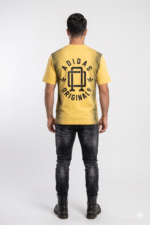 Adidas Originals Spray-Effect Graphic T-Shirt in Mustard Yellow/Black - Image 3