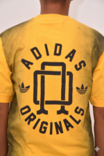 Adidas Originals Spray-Effect Graphic T-Shirt in Mustard Yellow/Black - Image 4