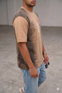 Adidas Originals Men's Distressed Spray-Effect Graphic T-Shirt in Beige/Brown - Image 2