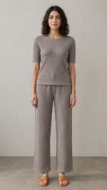 Essential Texture: Modern Waffle-Knit Crew-Neck T-Shirt