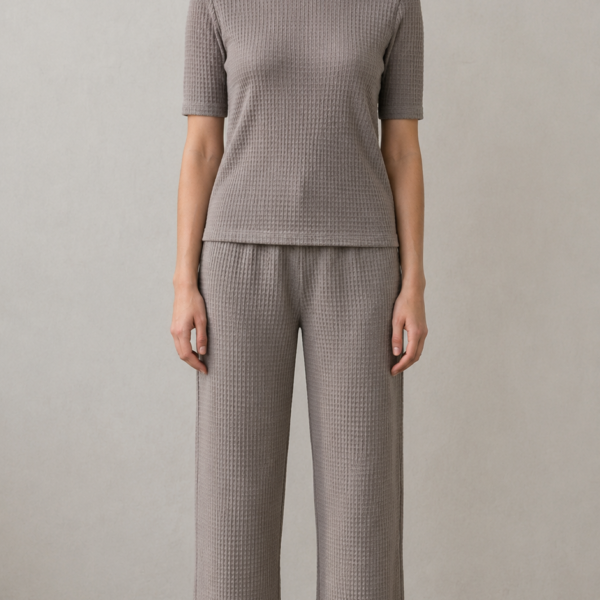 Essential Texture: Modern Waffle-Knit Crew-Neck T-Shirt