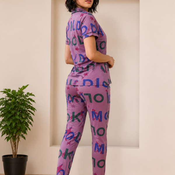 SK Urban Pop Nightsuit | Women's Front Open Graphic Print Night Suit Set