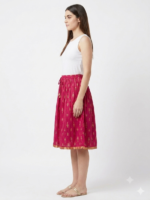 Fuchsia Gold-Print Midi Skirt - Image 3