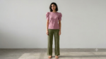 Modern Elegance: Textured Puff-Sleeve Essential T-Shirt