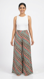 Multicolor Striped Wide-Leg Palazzo Pants