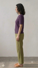 Refined Texture: Sophisticated Waffle-Knit Puff-Sleeve Top - Image 2