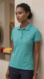 Classic Sport-Chic: Textured Polo with Contrast Trim
