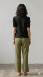 Modern Sophistication: Textured Puff-Sleeve Essential T-Shirt - Image 4