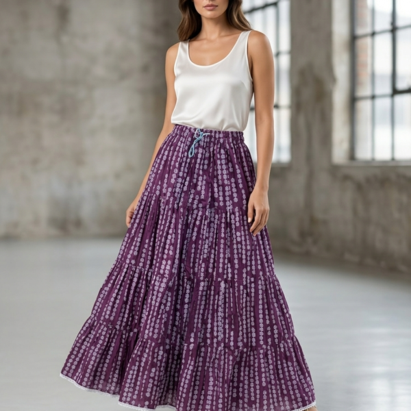 Amethyst Dream Tiered Maxi Skirt