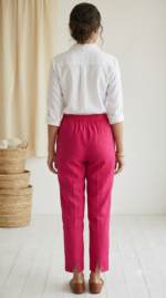 Effortless Elegance: Vibrant Fuchsia Tapered Trousers - Image 4
