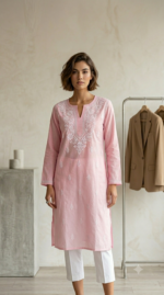 Pink Embroidered Kurti