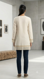 Ivory Embroidered Lace Kurti - Image 4