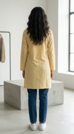 Yellow Embroidered Kurti - Image 4