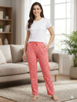 Coral Floral Drawstring Pajama Pants