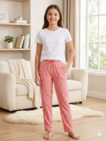 Coral Floral Drawstring Pajama Pants - Image 2