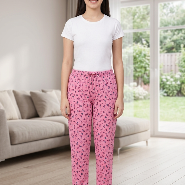 Pink Paradise Printed Pajama Pants with Side Pockets