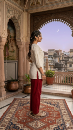Women's Solid Maroon Straight-Cut Palazzo Pants