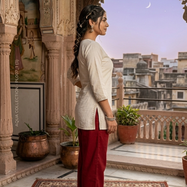 Women's Solid Maroon Straight-Cut Palazzo Pants