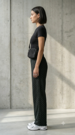 Women's Black Printed Cotton Lounge Pajama - Image 4