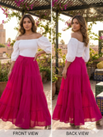 Resort-Ready Magenta Flowing Maxi Skirt - Image 2