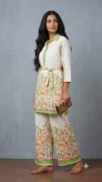 Sage & Flora Collared Co-Ord Set with Fabric Belt